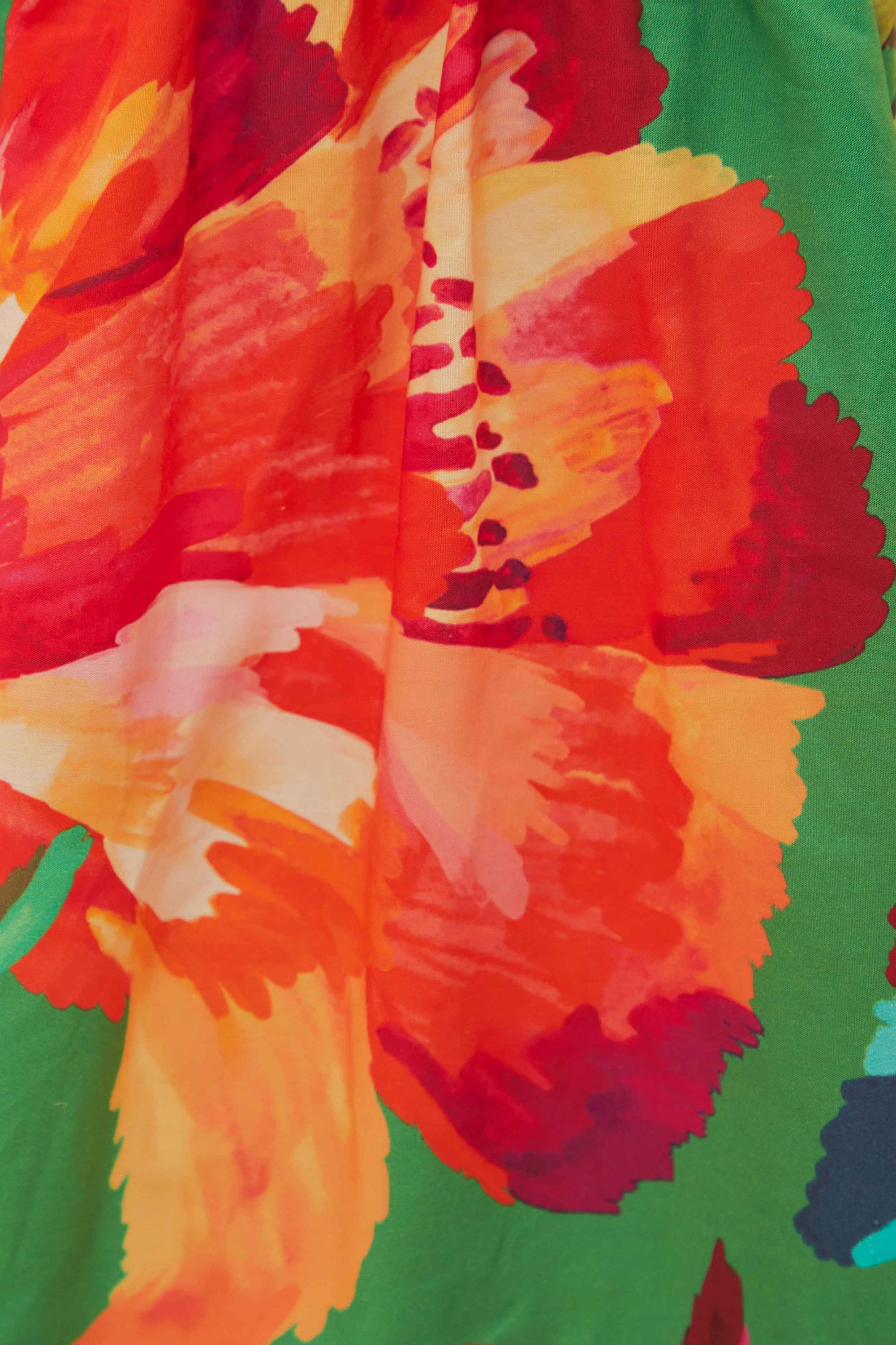 Robe courte Foliage en coton - Multicolore