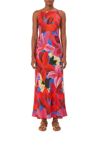 Robe longue à fleurs - Rouge