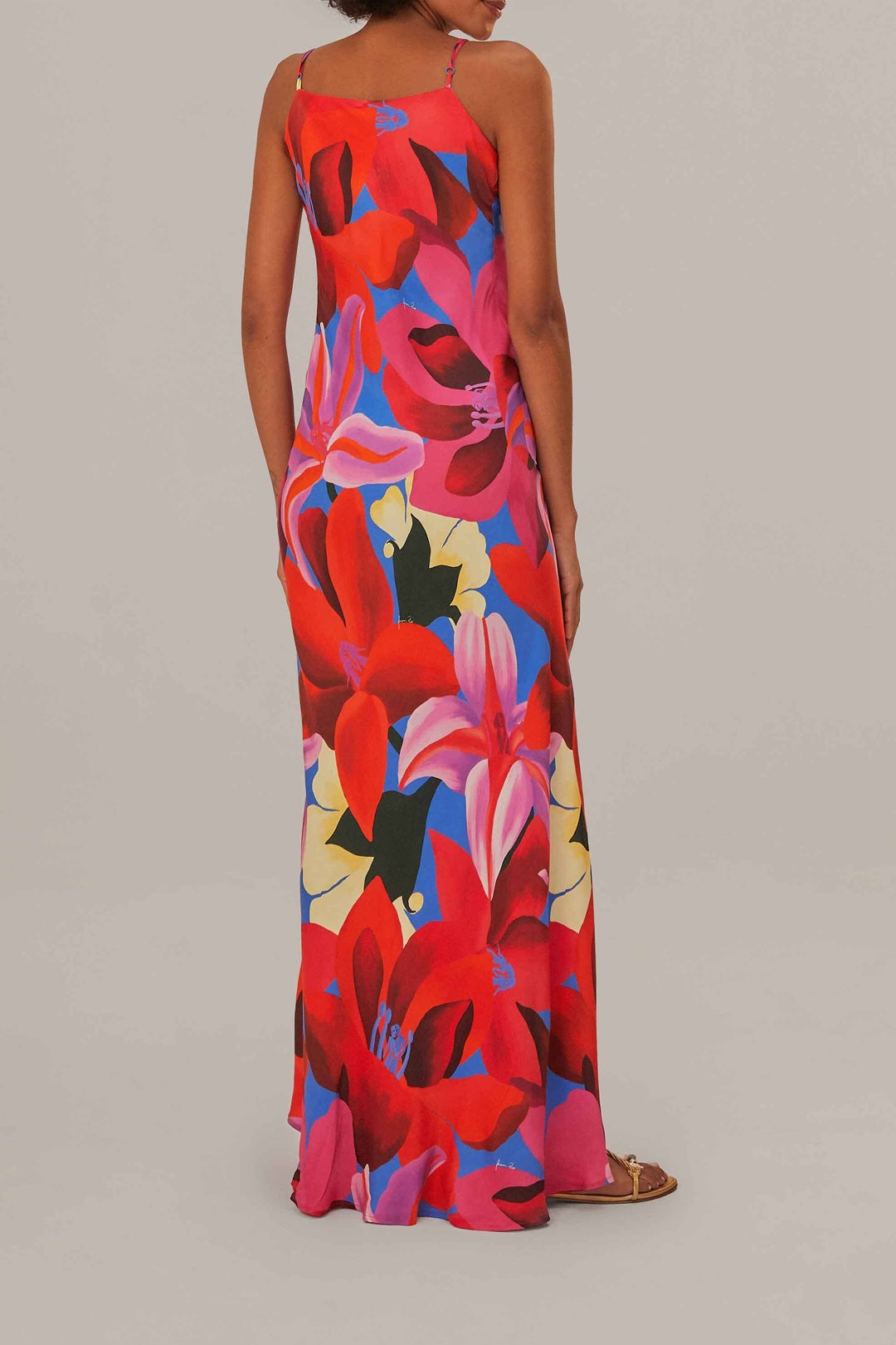 Robe longue à fleurs - Rouge