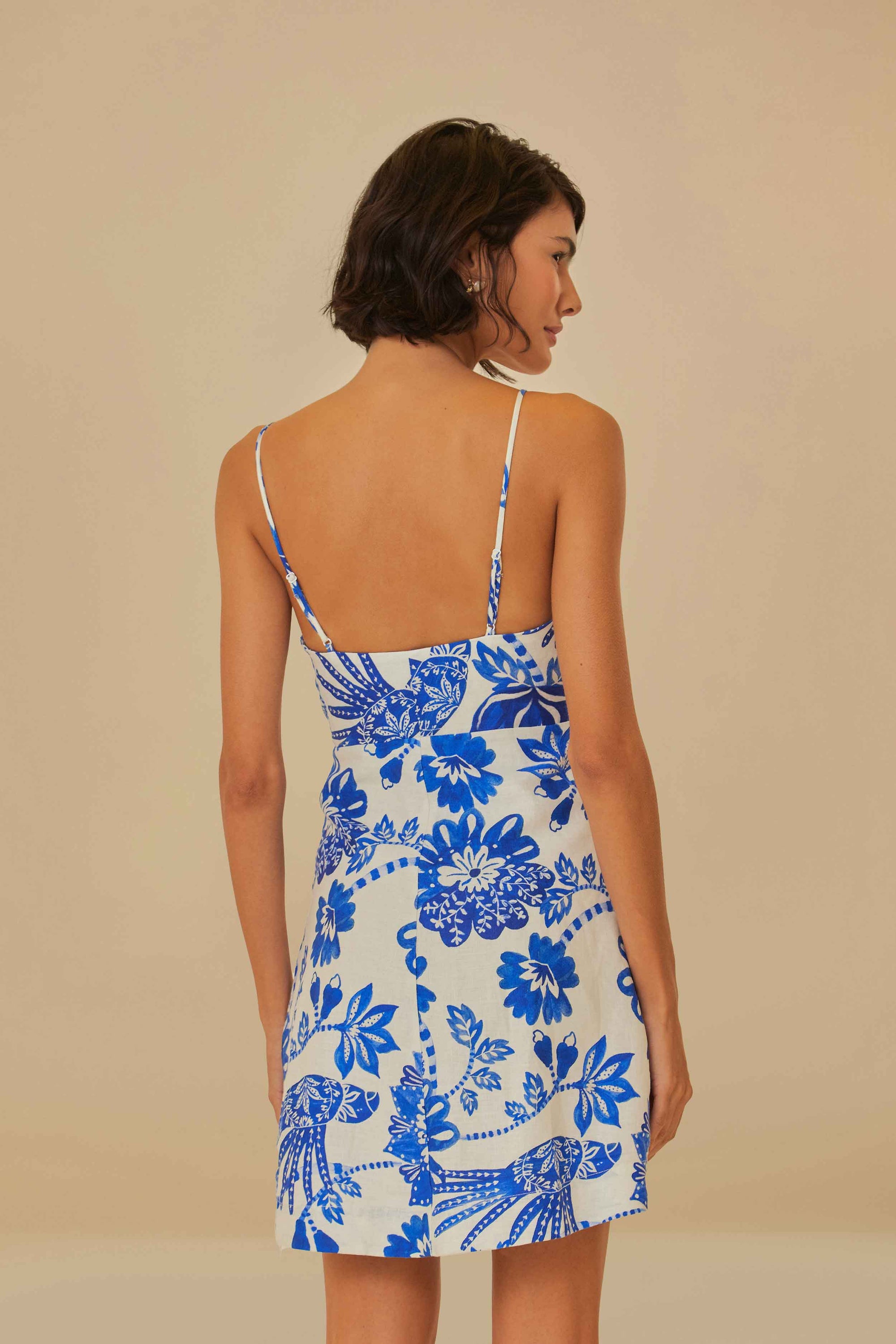NEW_Floral Birds Off-White Robes courtes - Floral Birds Off-White