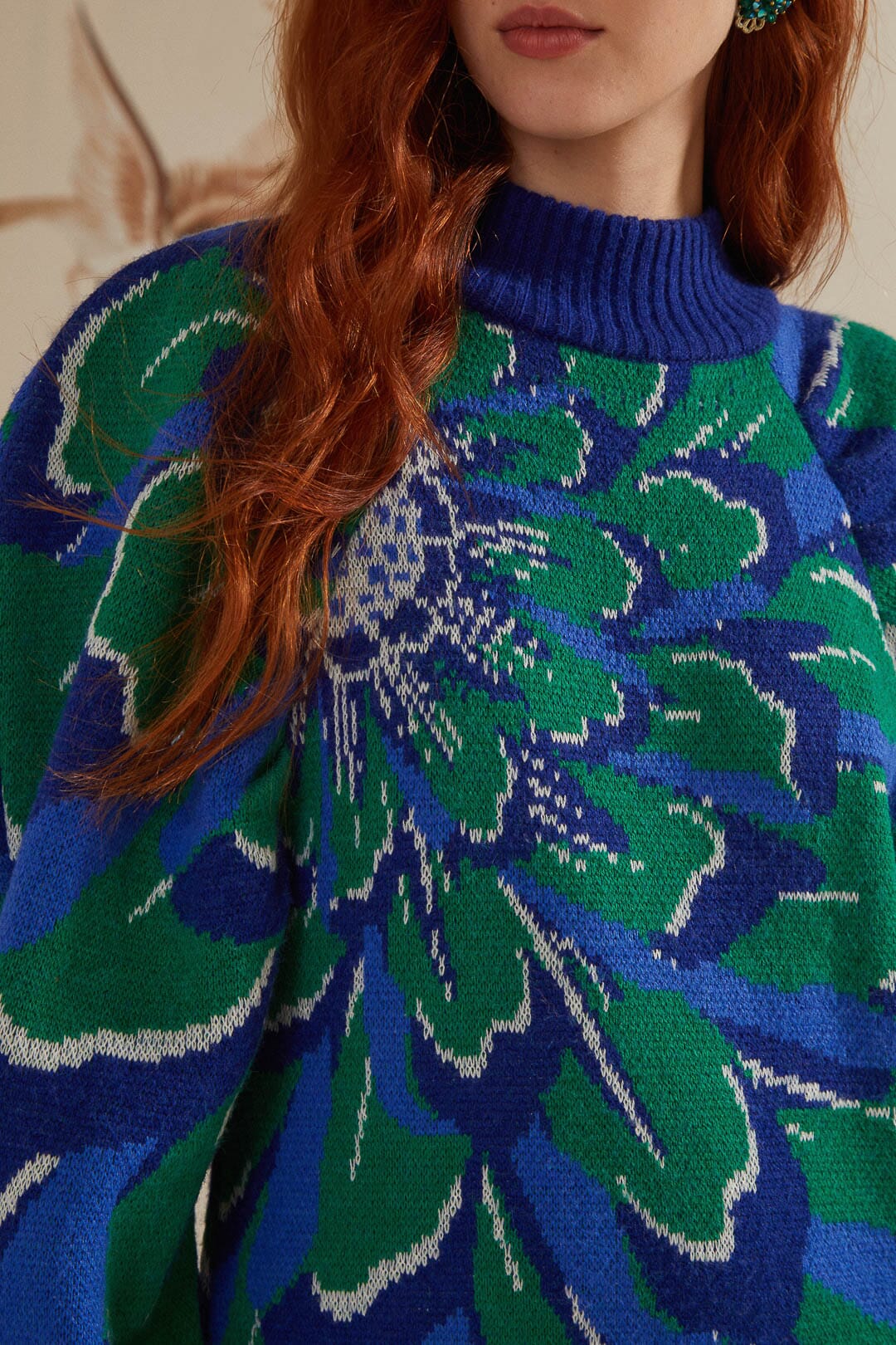 Robe courte à motif fleurs - Bleu