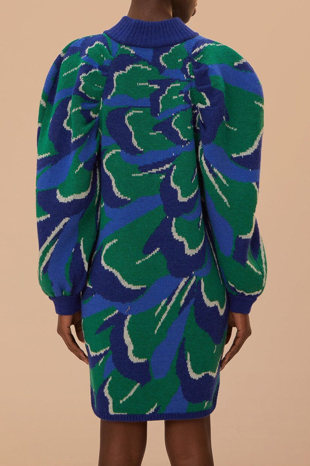 Robe courte à motif fleurs - Bleu