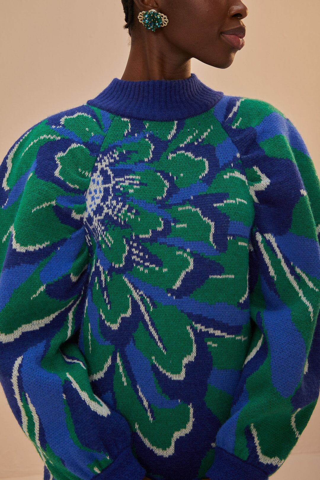 Robe courte à motif fleurs - Bleu