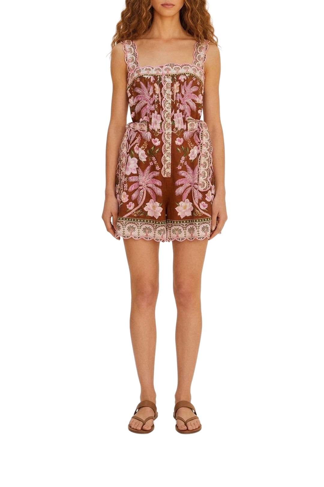 Combi-short Palm Dream en lin - Multicolore