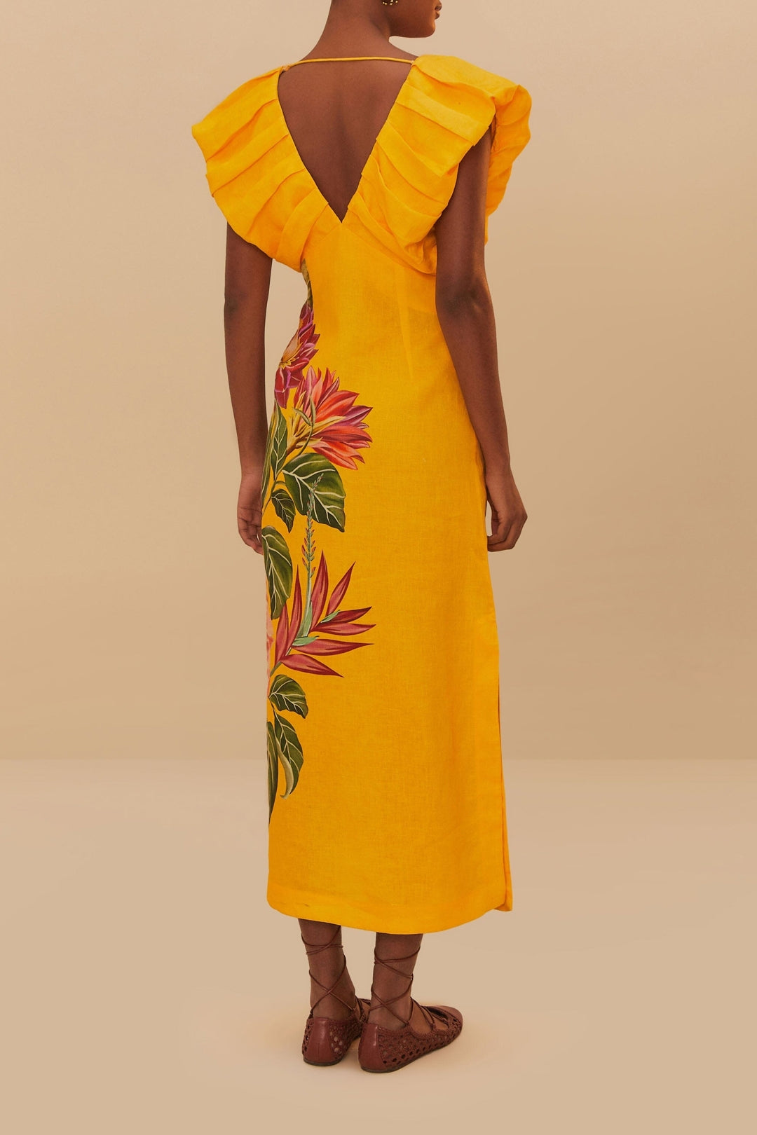 Spring Awakenning long dress in linen - Orange
