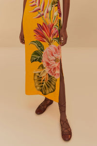 Spring Awakenning long dress in linen - Orange