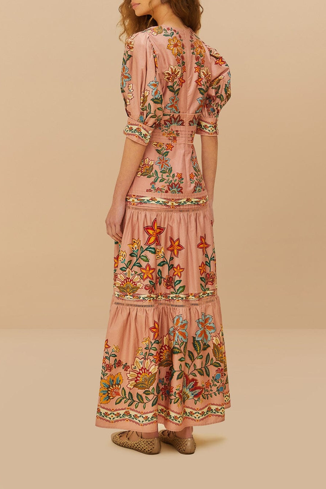 Robe longue Garden Delight en coton - Rose