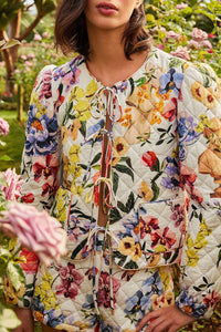 Manteau Greek Garden en coton - Blanc
