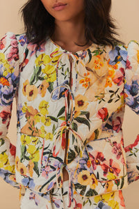 Manteau Greek Garden en coton - Blanc