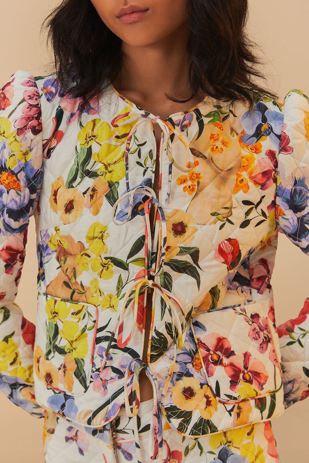 Manteau Greek Garden en coton - Blanc