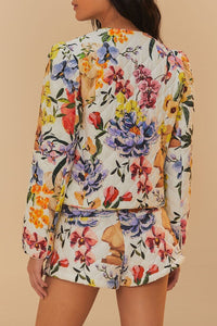 Manteau Greek Garden en coton - Blanc