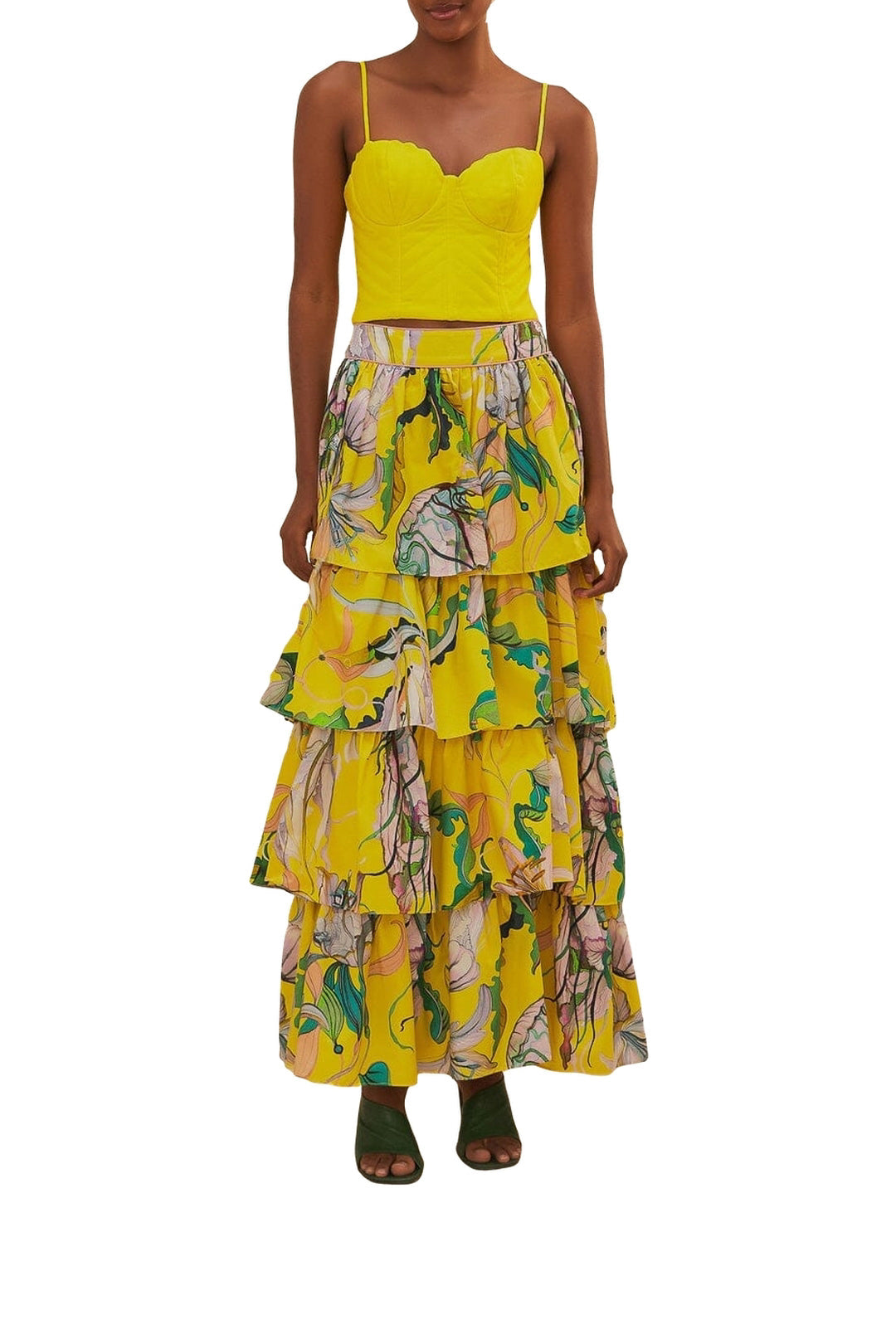 Jupe longue Jellyfish Bouquet en coton - Jaune