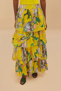 Jupe longue Jellyfish Bouquet en coton - Jaune