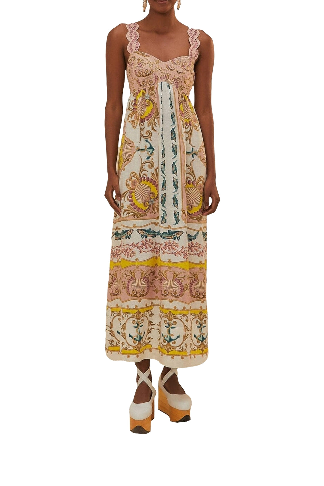 Robe longue Maritime Magic en lin - Blanc