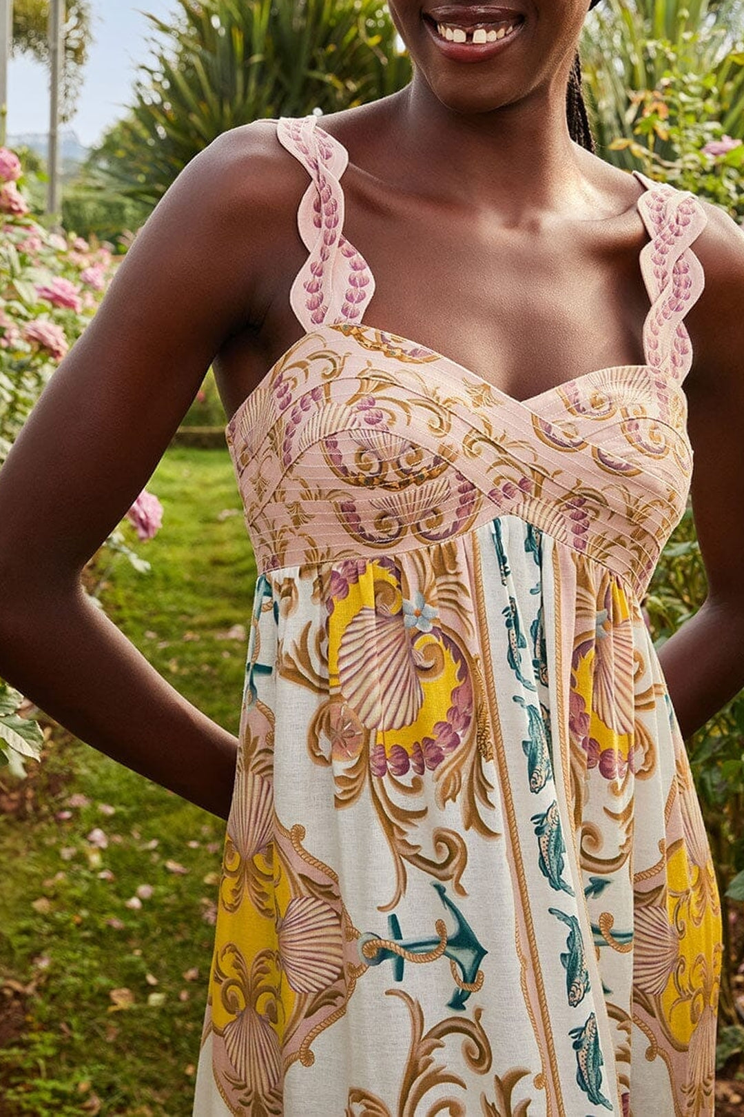 Robe longue Maritime Magic en lin - Blanc