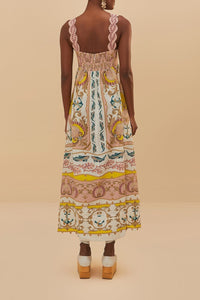 Robe longue Maritime Magic en lin - Blanc
