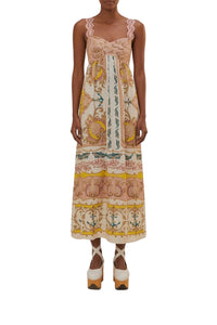 Maritime Magic long dress in cotton - White