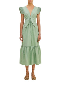 Robe midi Butterfly en coton - Vert