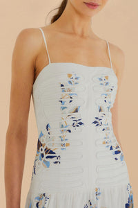Robe longue Mystic Lotus en lin - Blanc