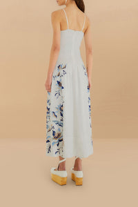 Robe longue Mystic Lotus en lin - Blanc