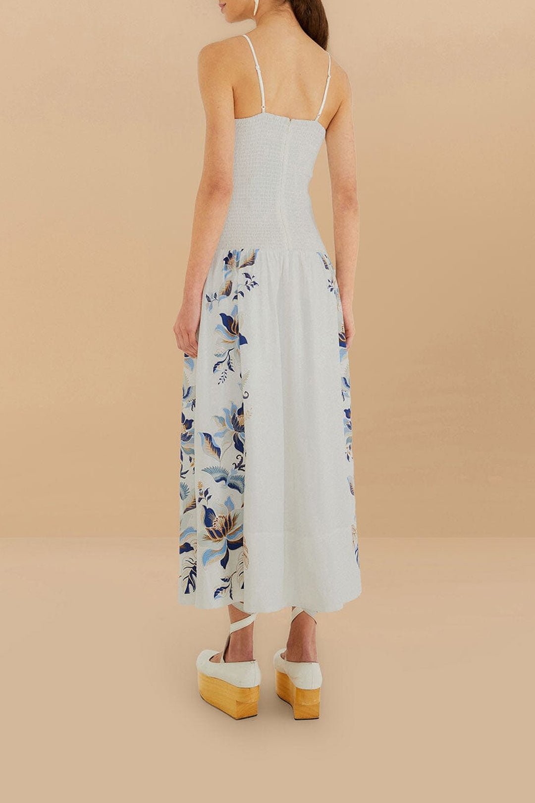 Robe longue Mystic Lotus en lin - Blanc