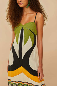 Robe midi Coconut Tree à découpes en lin - Beige