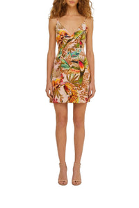 Robe courte Into The Jungle en lin - Rose
