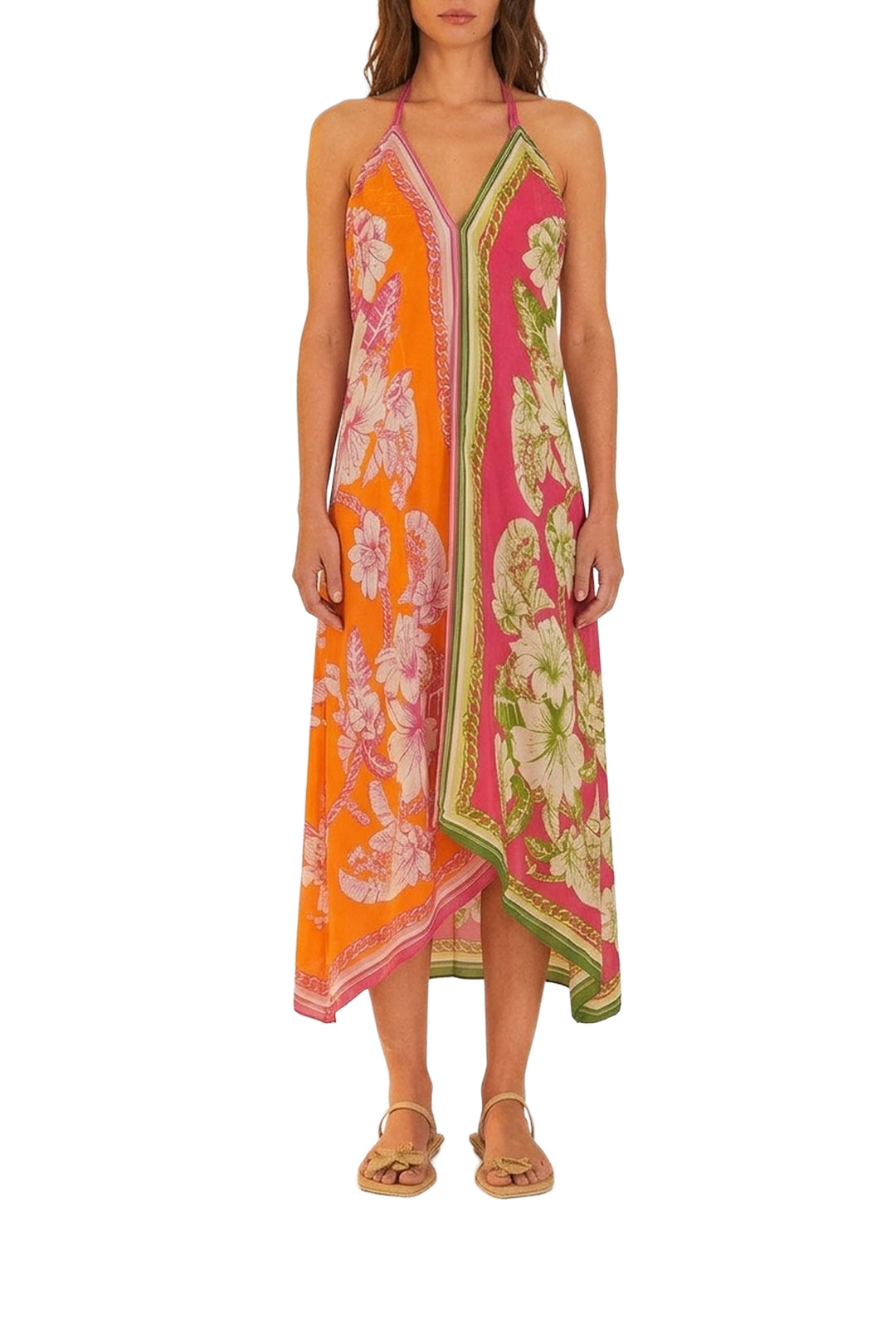 Robe midi Floral Elegance - Multicolore