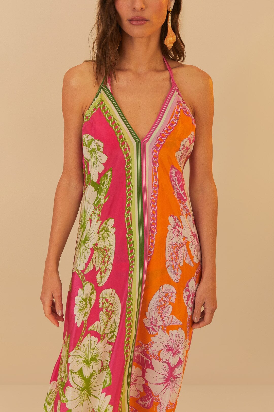 Robe midi Floral Elegance - Multicolore