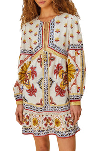 Robe courte Marys en lin - Blanc