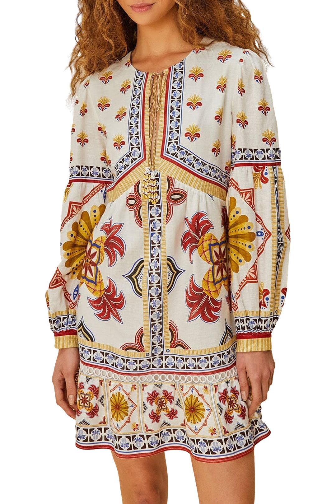 Robe courte Marys en lin - Blanc