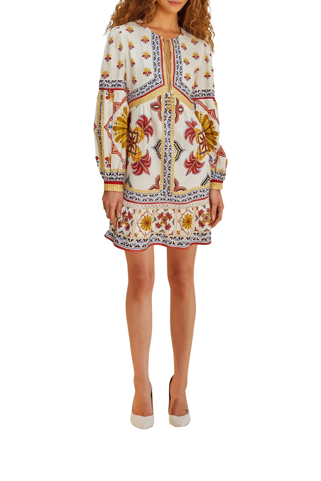 Robe courte Marys en lin - Blanc