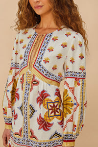Robe courte Marys en lin - Blanc