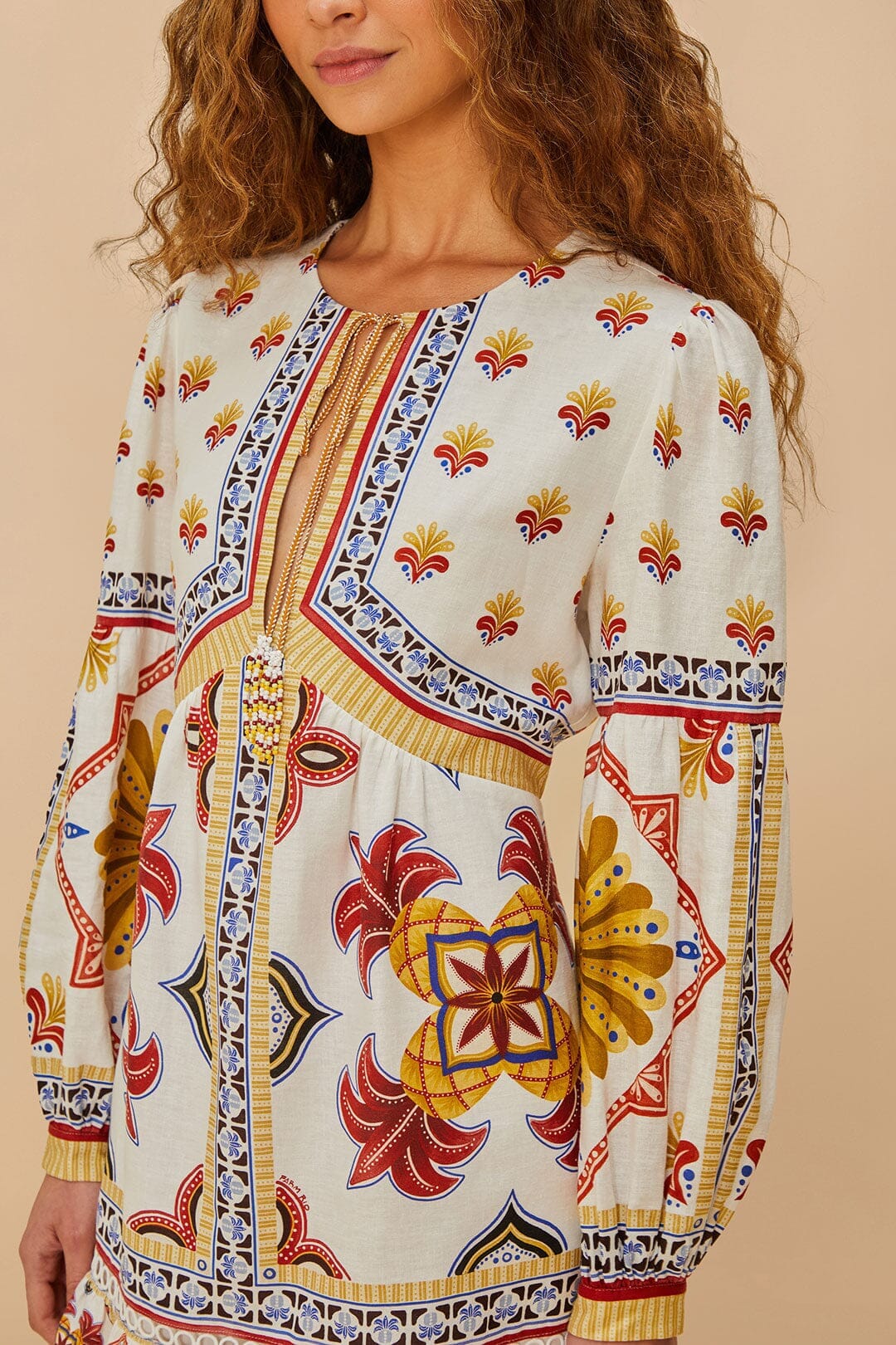Robe courte Marys en lin - Blanc
