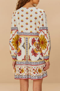 Robe courte Marys en lin - Blanc