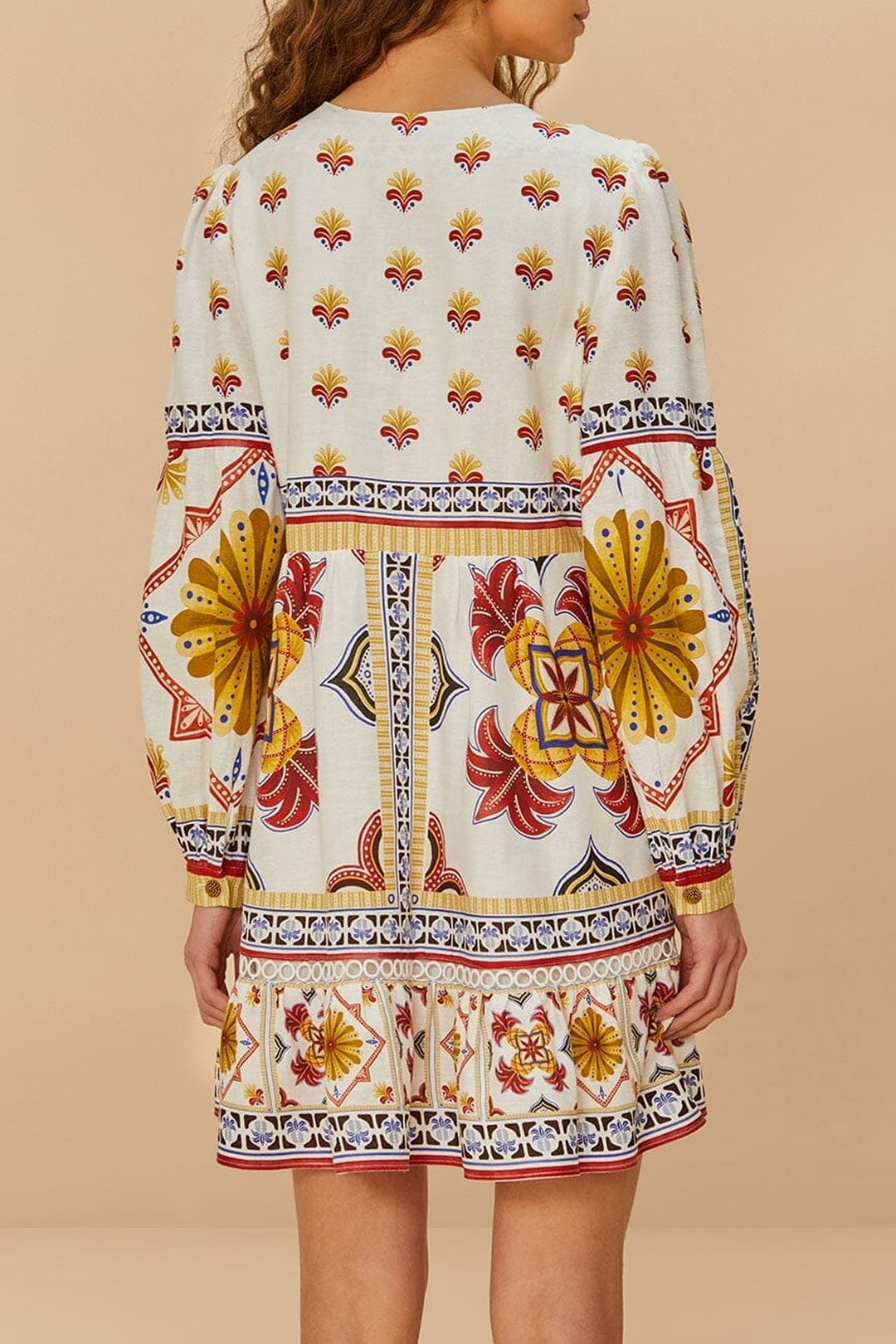 Robe courte Marys en lin - Blanc