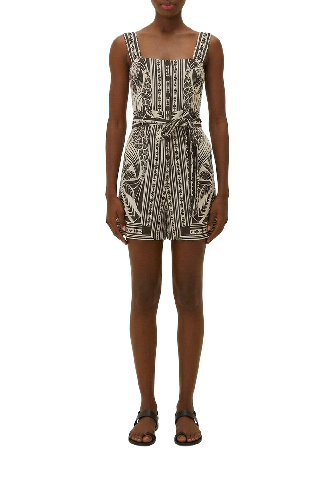 Combi-short Elegance en lin - Noir