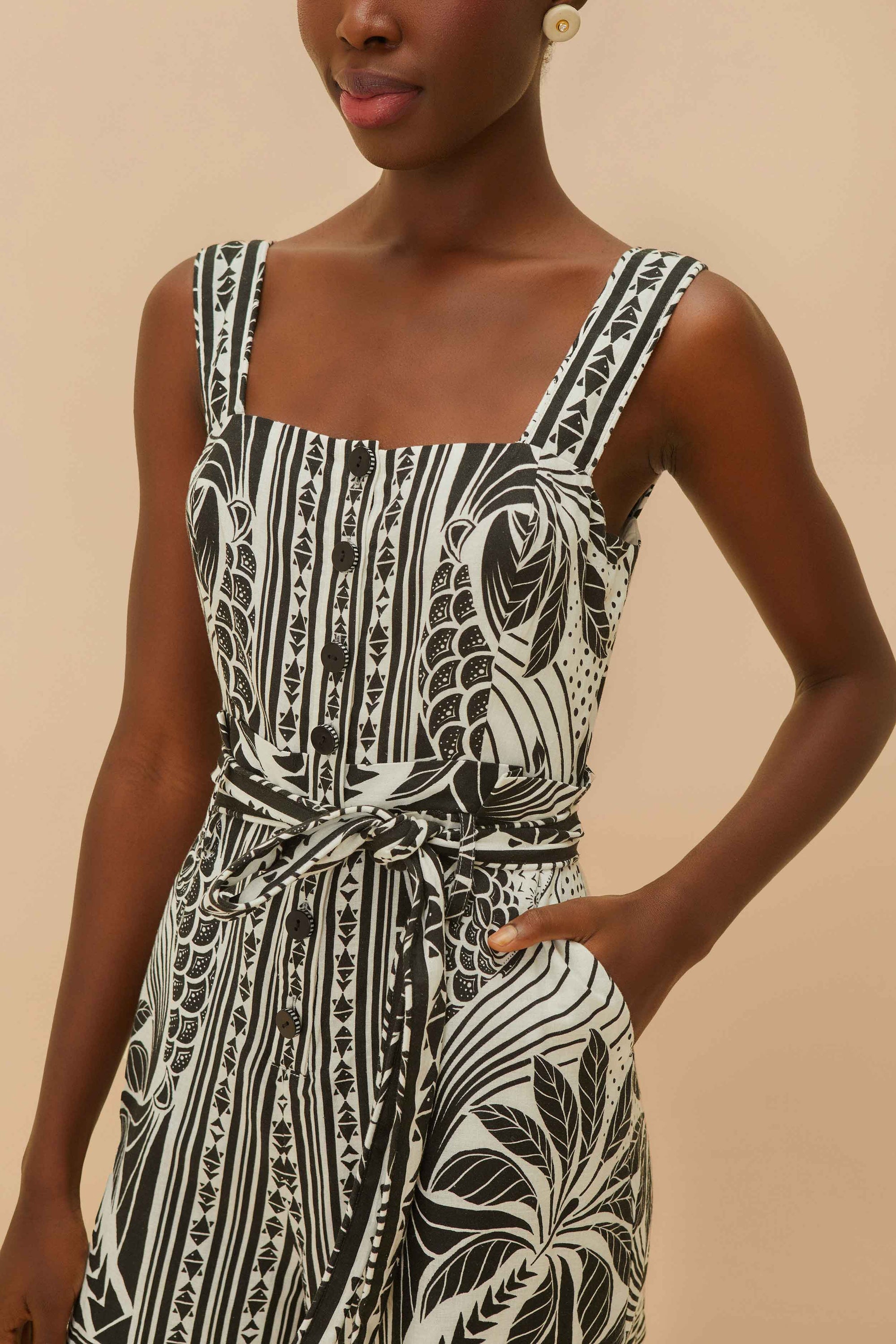 Combi-short Elegance en lin - Noir