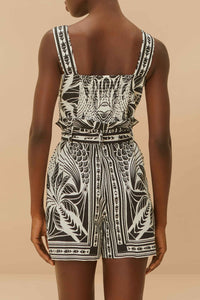 Combi-short Elegance en lin - Noir