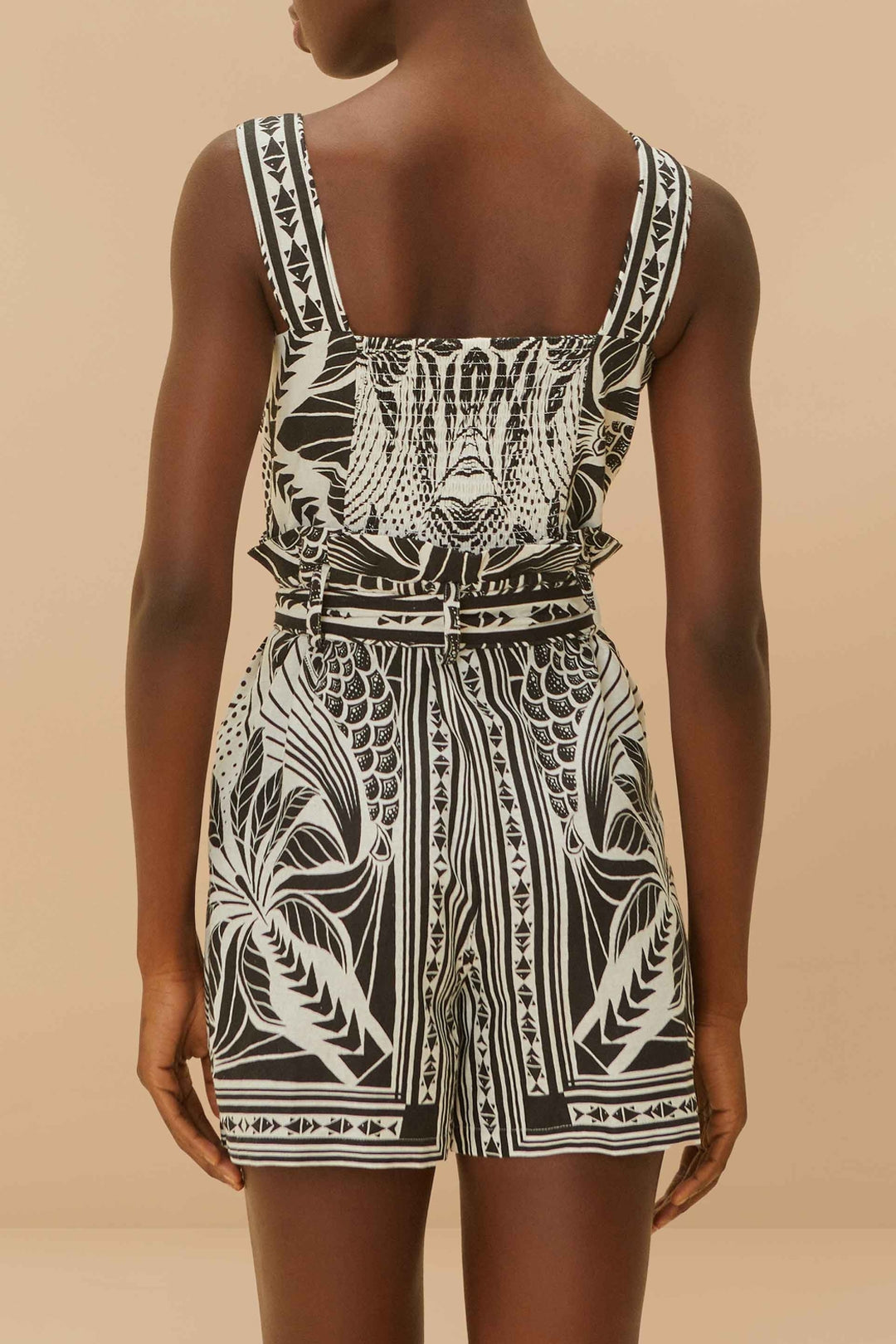 Combi-short Elegance en lin - Noir