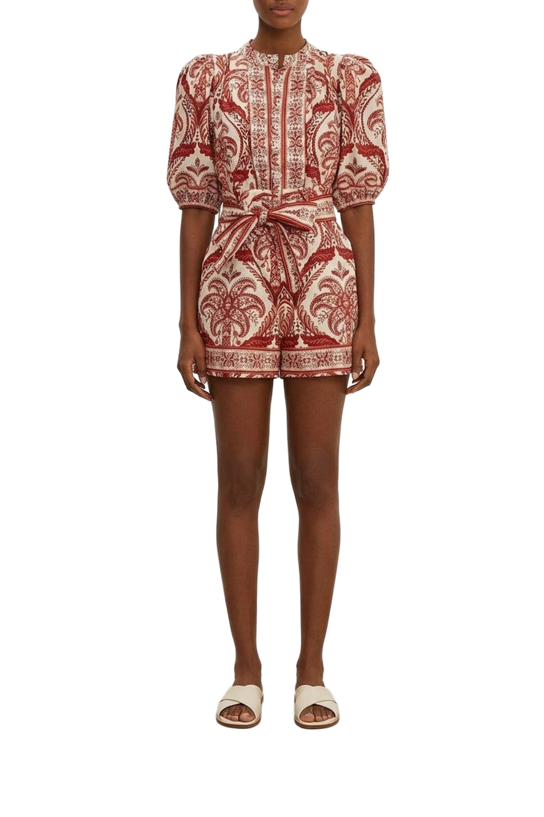 Combi-short Tropical Cameo en coton - Rouge