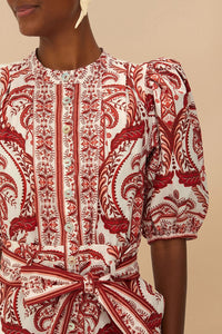 Combi-short Tropical Cameo en coton - Rouge