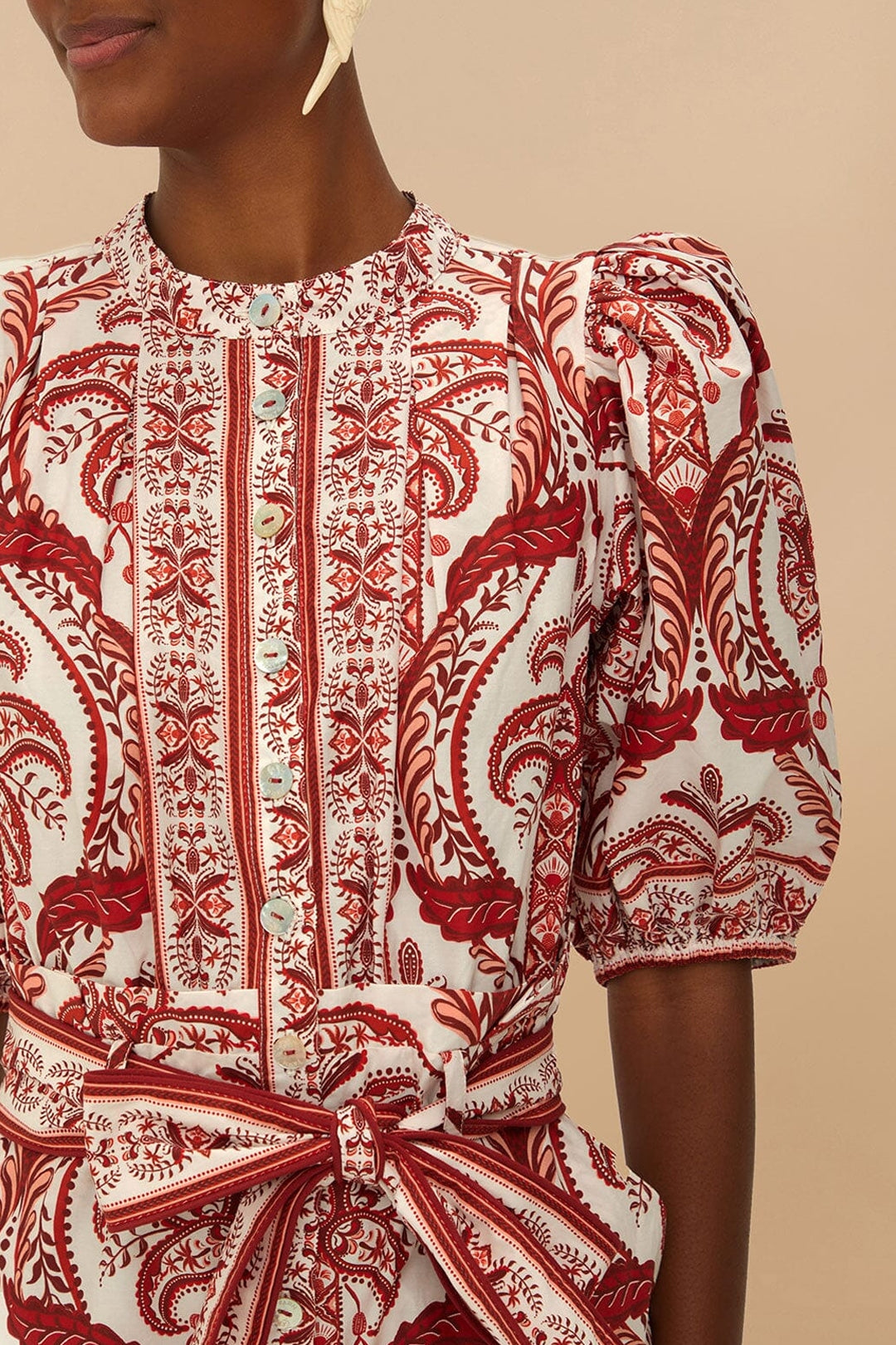 Combi-short Tropical Cameo en coton - Rouge