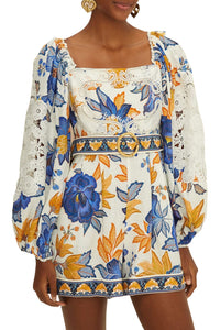 DJV_Flowers Off White Robes courtes - Flowers Off White