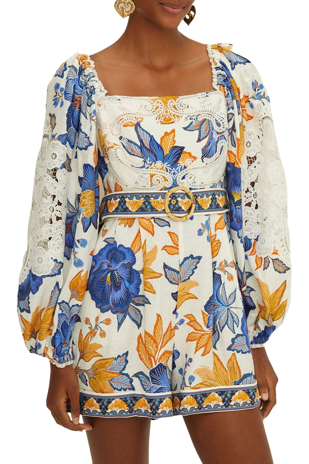 DJV_Flowers Off White Robes courtes - Flowers Off White