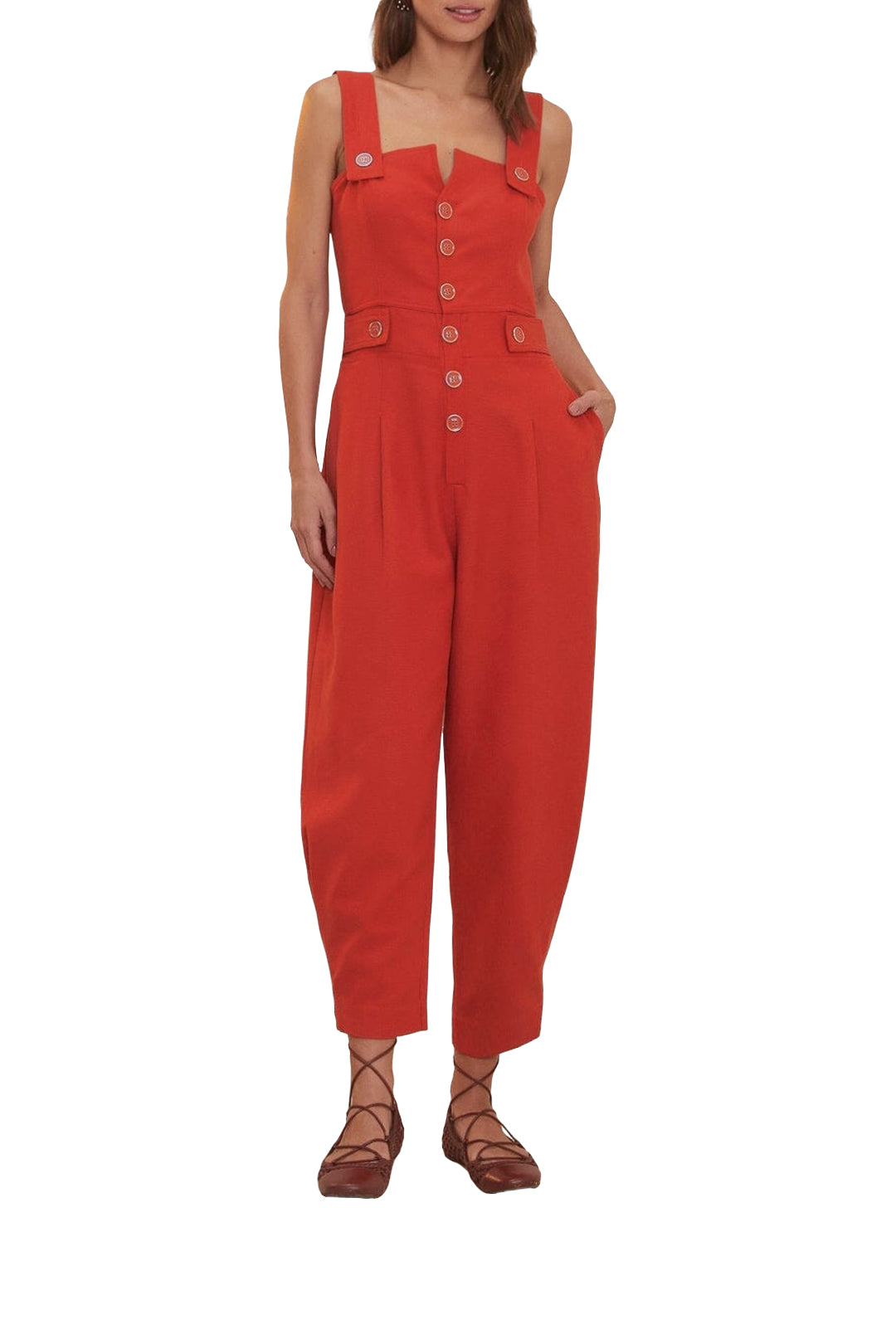 Combinaison asymétrique en coton - Orange