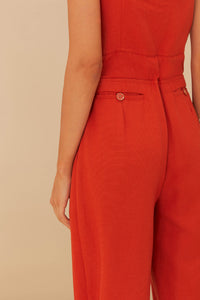 Combinaison asymétrique en coton - Orange