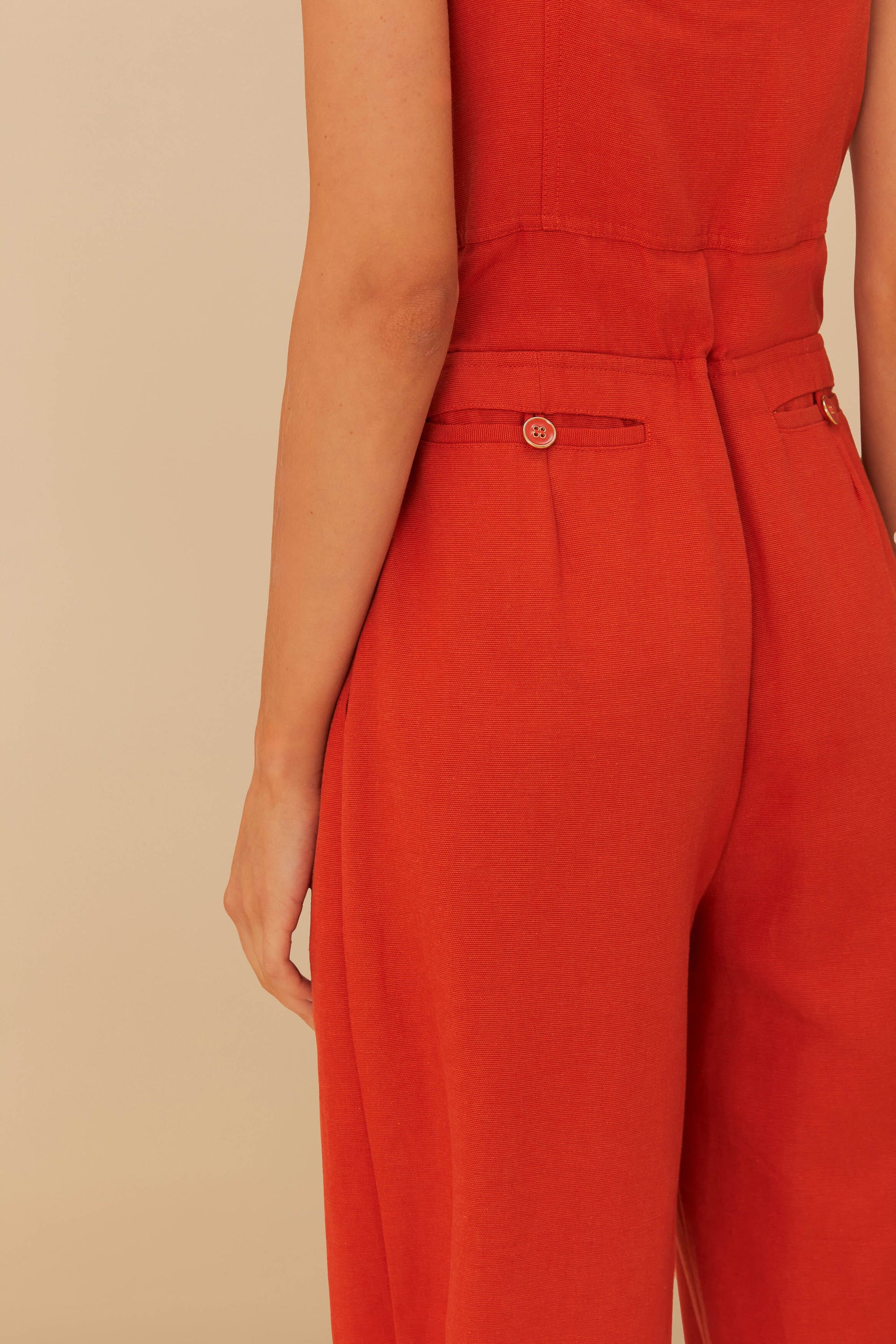 Combinaison asymétrique en coton - Orange