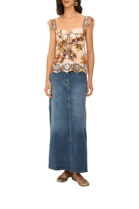 Chemisier Tropical Landing en coton - Rose