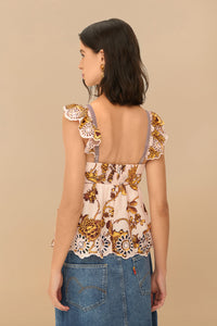 Chemisier Tropical Landing en coton - Rose